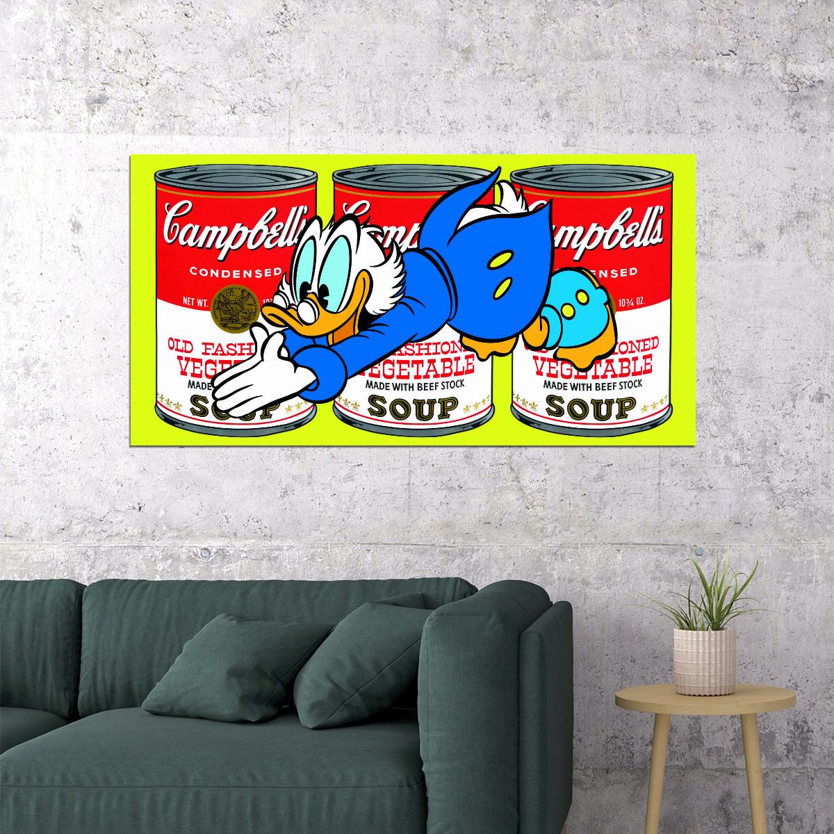 Donald Duck Campbell Soup Graffiti Art Poster Pop Art Wall Decor Cartoon Style Urban Modern Wall Print - xonomax