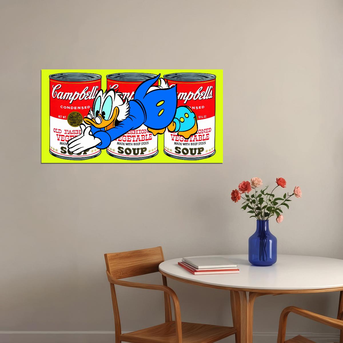 Donald Duck Campbell Soup Graffiti Art Poster Pop Art Wall Decor Cartoon Style Urban Modern Wall Print - xonomax