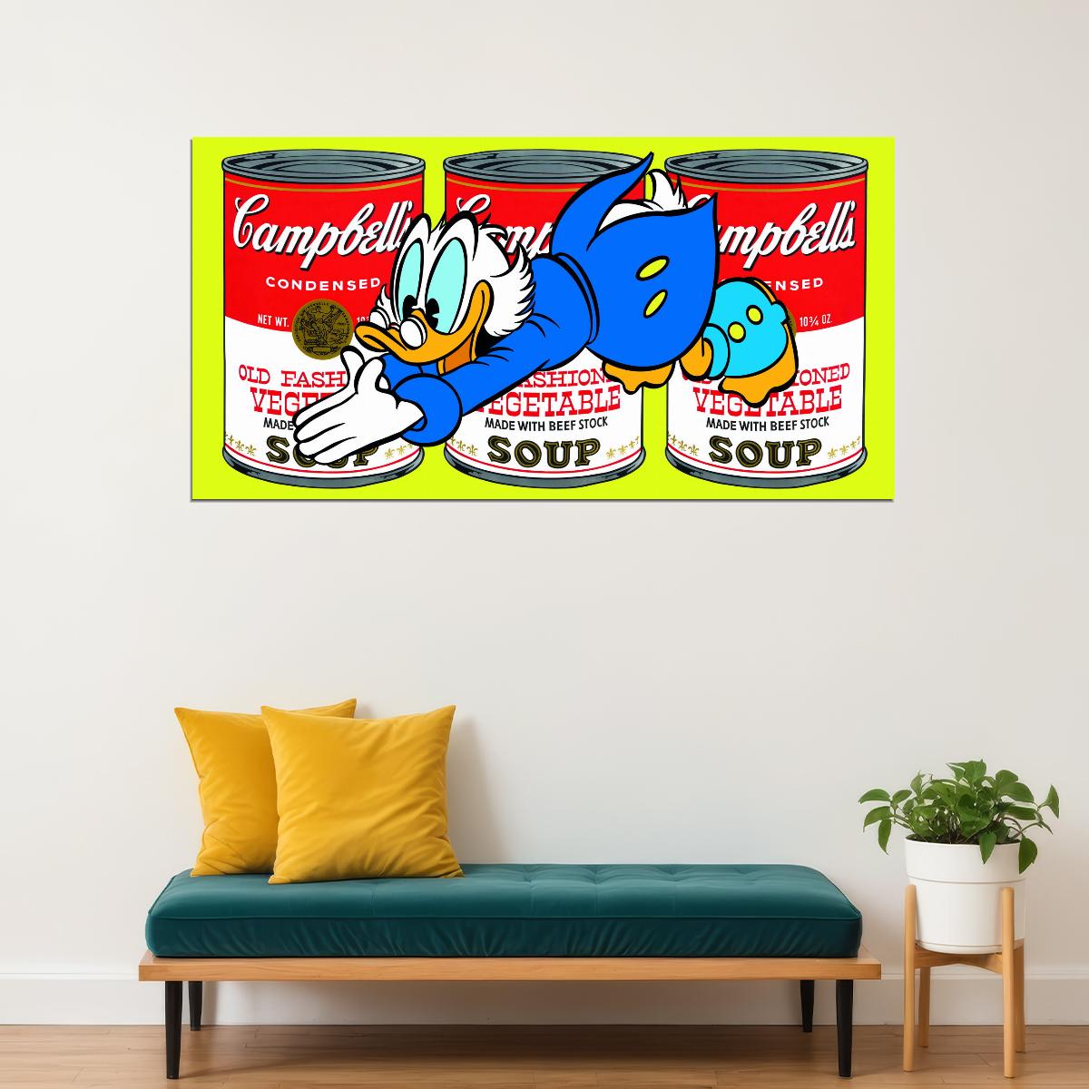 Donald Duck Campbell Soup Graffiti Art Poster Pop Art Wall Decor Cartoon Style Urban Modern Wall Print - xonomax