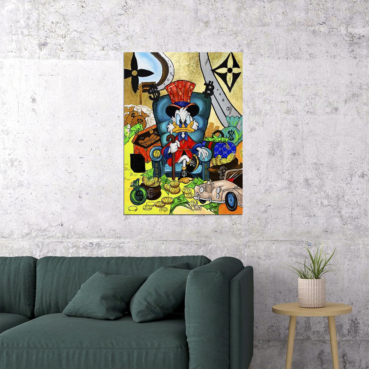 Mickey Mouse Luxury Graffiti Art Poster Urban Wall Decor Cartoon Pop Art Designer Style Modern Wall Print - xonomax
