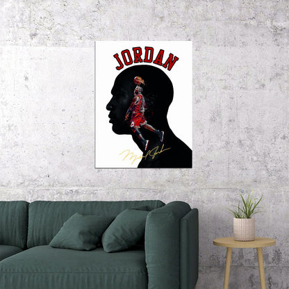 Michael Jordan Silhouette Art Poster Basketball Legend Wall Decor Iconic Sports Artwork Bold Style Wall Print