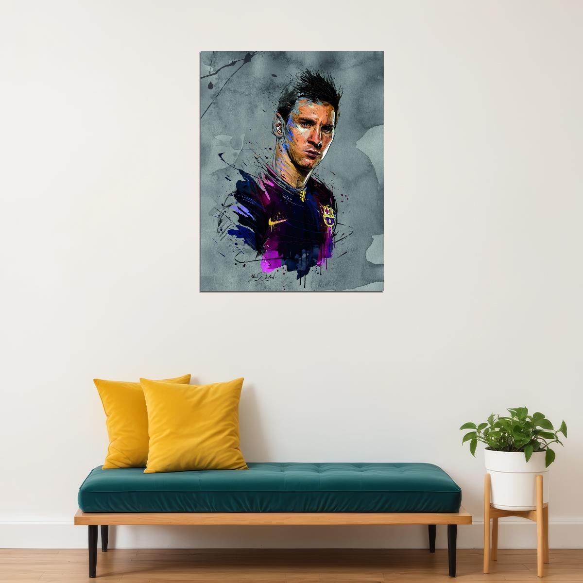 Lionel Messi Art Poster Soccer Legend Wall Decor Iconic Sports Artwork Artistic Modern Style Wall Print