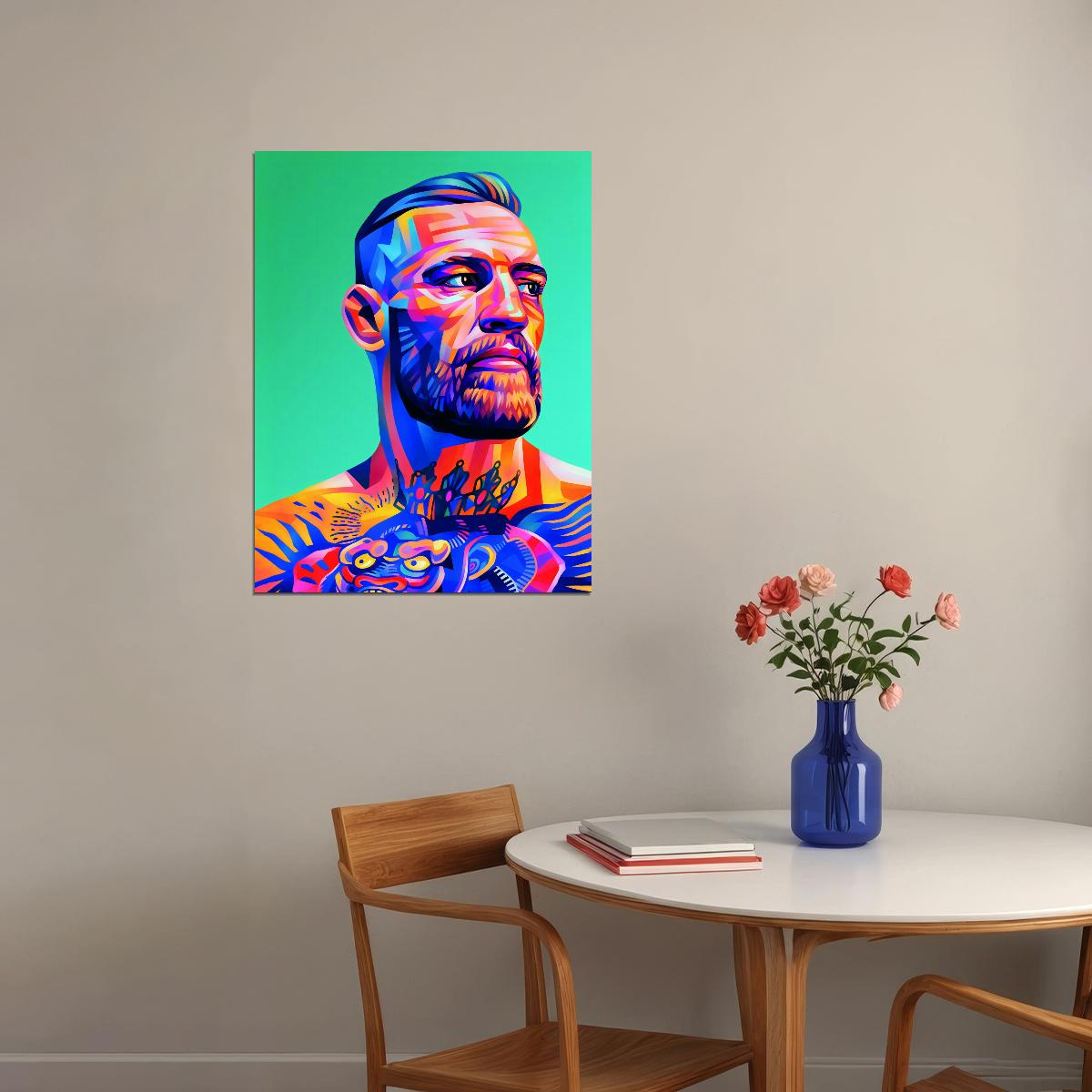 Conor McGregor Portrait Art Poster UFC Fighter Wall Decor Bold Artistic Sports Style Motivational Wall Print