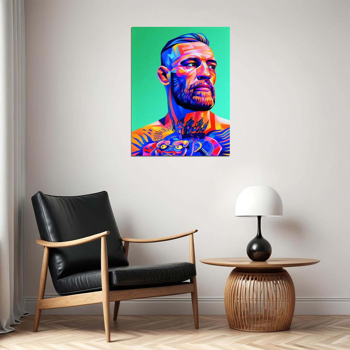 Conor McGregor Portrait Art Poster UFC Fighter Wall Decor Bold Artistic Sports Style Motivational Wall Print