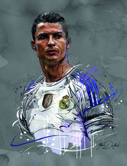 Cristiano Ronaldo Art Poster Soccer Legend Wall Decor Iconic Sports Artwork Artistic Modern Wall Print