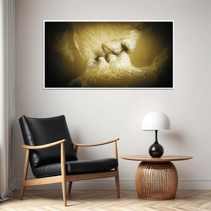 Golden Kiss Art Poster Luxury Wall Decor Modern Artistic Design Bold Pop Art Style Wall Print