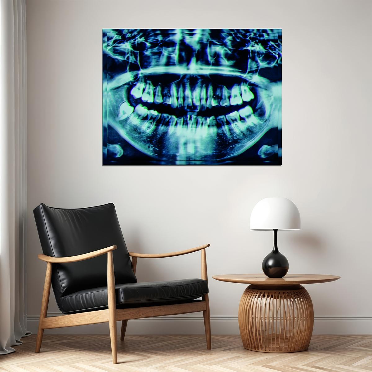 Dental X-Ray Art Poster Modern Medical Wall Decor Unique Artistic Design Tooth Anatomy Educational Wall Print