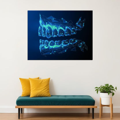 Digital Dental Aligners Art Poster Futuristic Medical Wall Decor Unique Artistic Design Modern Wall Print