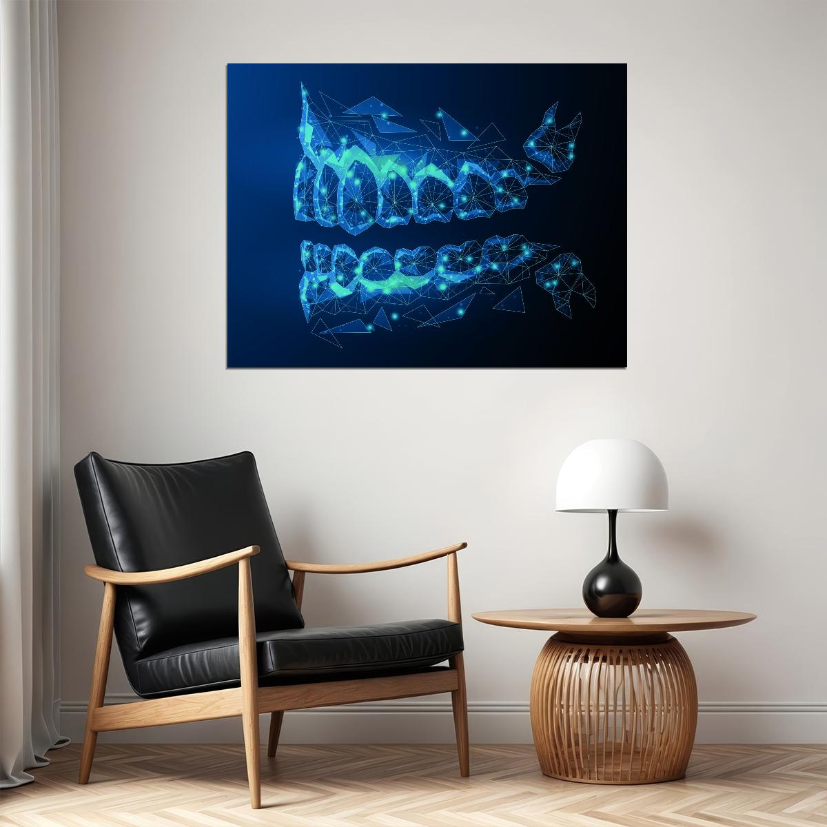 Digital Dental Aligners Art Poster Futuristic Medical Wall Decor Unique Artistic Design Modern Wall Print