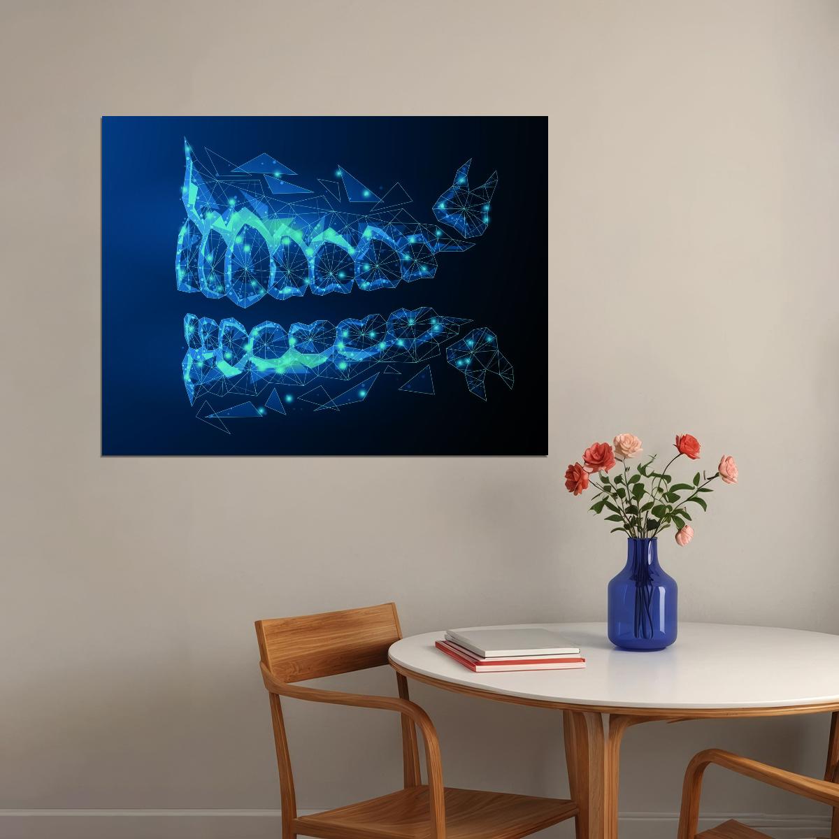 Digital Dental Aligners Art Poster Futuristic Medical Wall Decor Unique Artistic Design Modern Wall Print