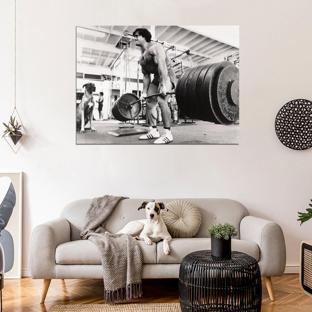 GYM Franco Columbu Body Building Muscle Exerci Wall Print Poster