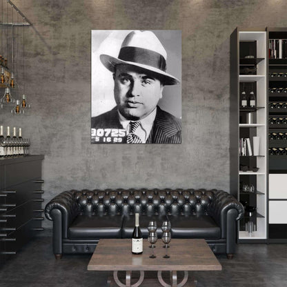 AL CAPONE PORTRAIT MUGSHOT MAFIA Wall Print Poster