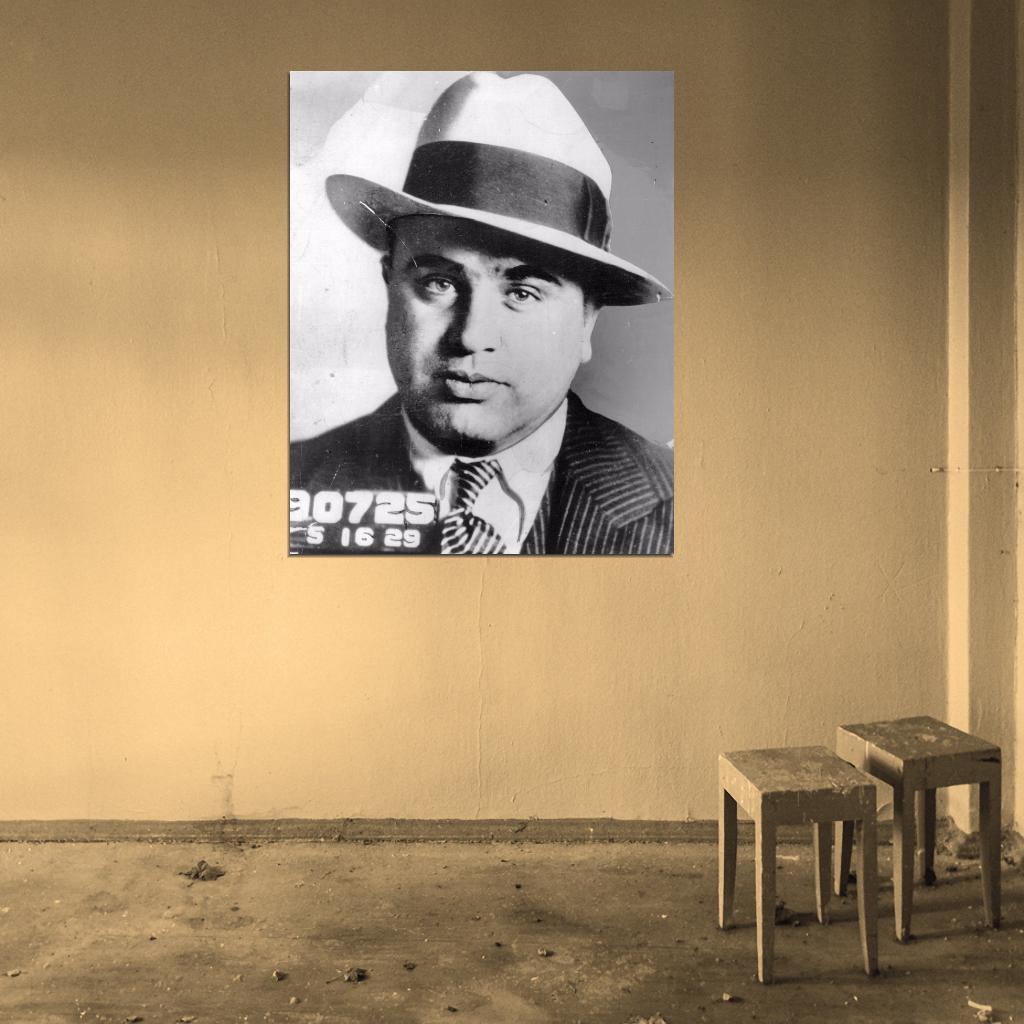 AL CAPONE PORTRAIT MUGSHOT MAFIA Wall Print Poster