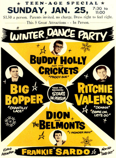Buddy Holly Big Bopper Ritchie Valens Dance Wall Print Poster