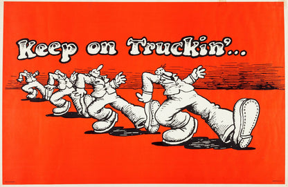 Vintage R Crumb keep on truckin Wall Print Poster