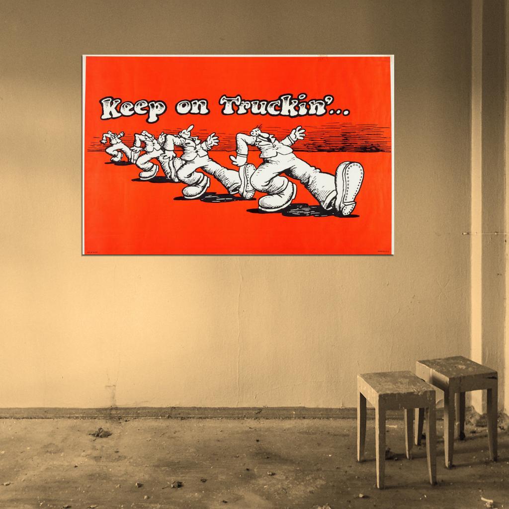 Vintage R Crumb keep on truckin Wall Print Poster