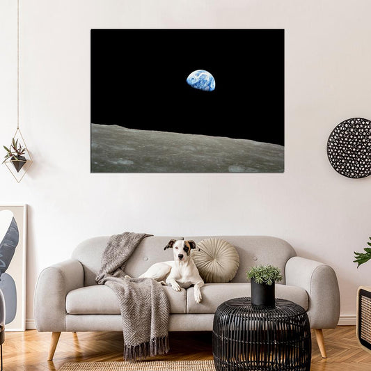 Earthrise Apollo 8 Photograph of Earth from Moon Decor Wall Print POSTER - xonomax