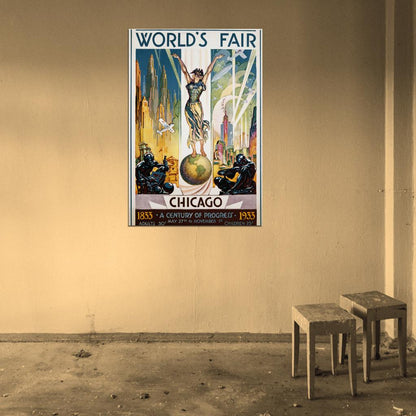 1933 Chicago Worlds Fair Decor Wall Print POSTER