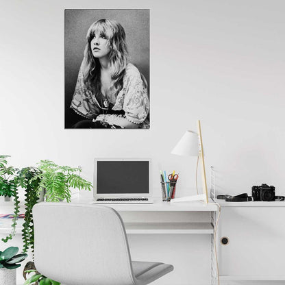 Stevie Nicks Black & White Young Fleetwood Mac Decor Wall Print POSTER