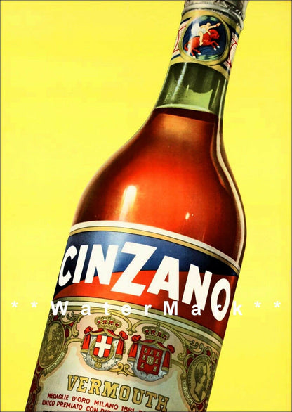 Cinzano Vermouth 1962 Italian Liquor Decor Wall Print POSTER