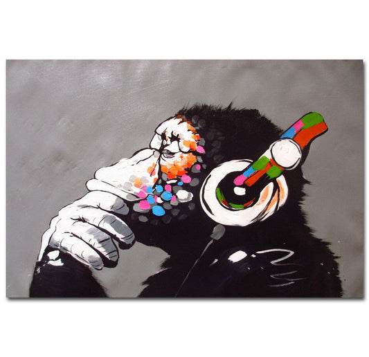Hip-Hop Banksy Street DJ Monkey Chimp Decor Wall Print POSTER