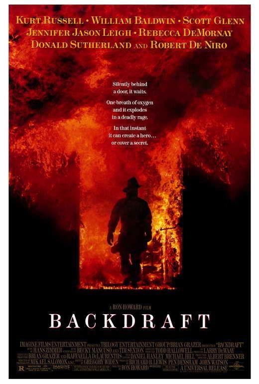 Backdraft Movie 1991 Kurt Russell, William Baldwin Decor Wall Print POSTER