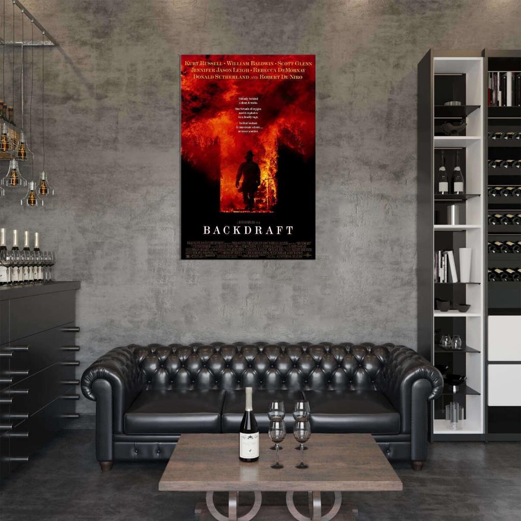 Backdraft Movie 1991 Kurt Russell, William Baldwin Decor Wall Print POSTER