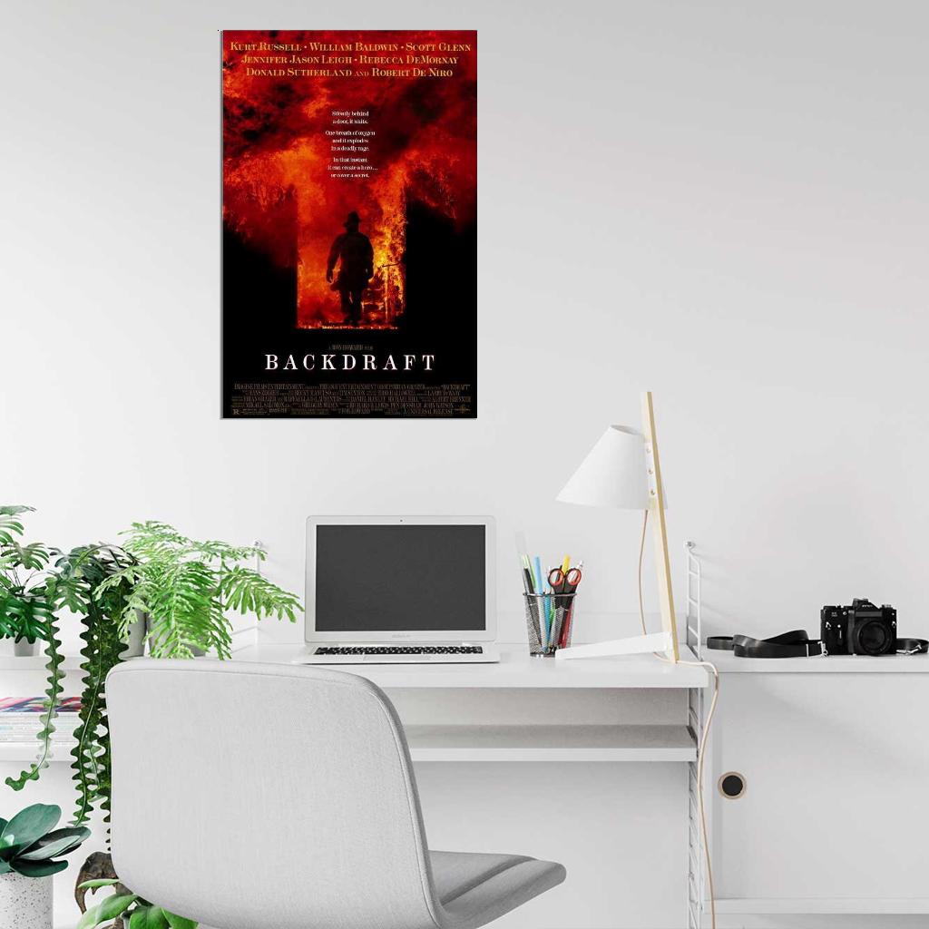 Backdraft Movie 1991 Kurt Russell, William Baldwin Decor Wall Print POSTER