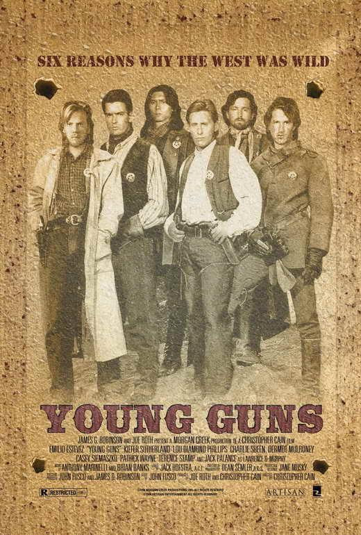 Young Guns Movie 1988 Emilio Estevez harlie Sheen Decor Wall Print POSTER