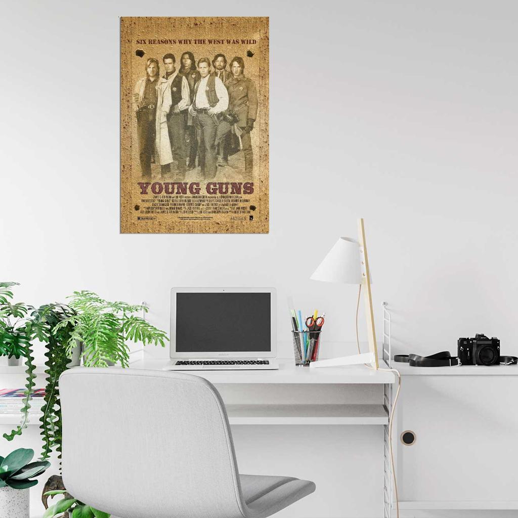 Young Guns Movie 1988 Emilio Estevez harlie Sheen Decor Wall Print POSTER