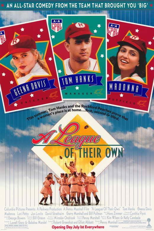 A League of Their Own Movie 1992 Geena Davis Tom Hanks, Decor Wall Print POSTER