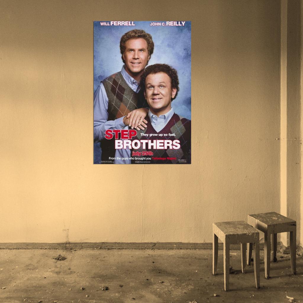 Step Brothers Movie 2008 Will Ferrell, John C. Reilly Decor Wall Print POSTER