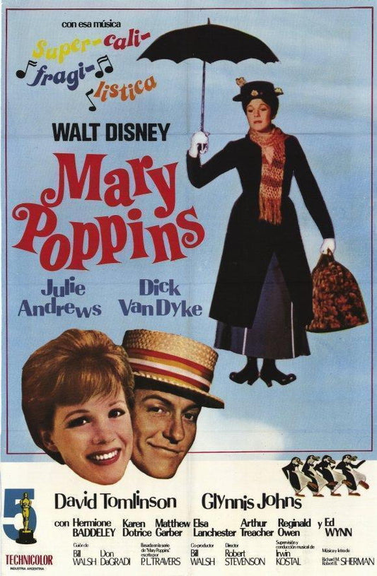 Mary Poppins Movie 1964 Julie Andrews, Argentine Decor Wall Print POSTER