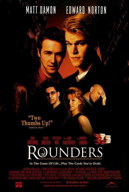 Rounders Movie Matt Damon, Edward Norton Decor Wall Print POSTER