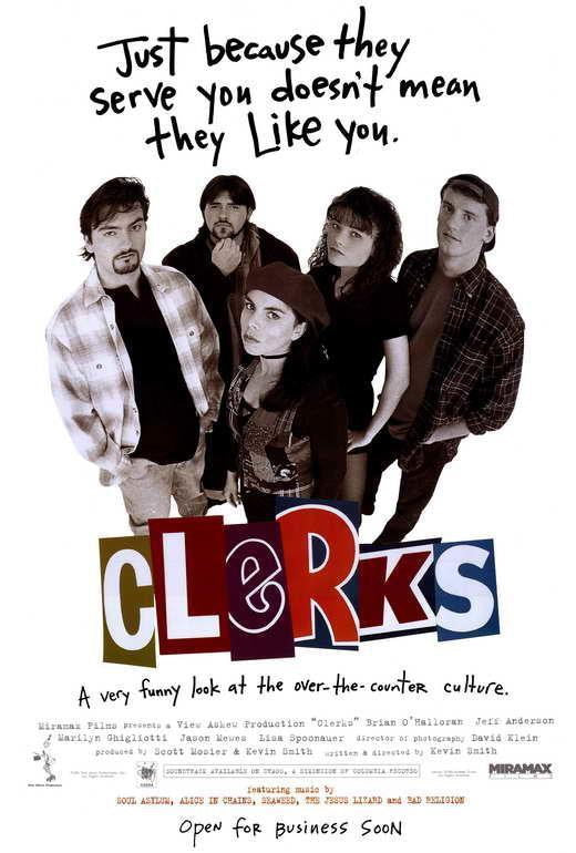 Clerks Movie 1994 Brian O Halloran, Jeff Anderson Decor Wall Print POSTER
