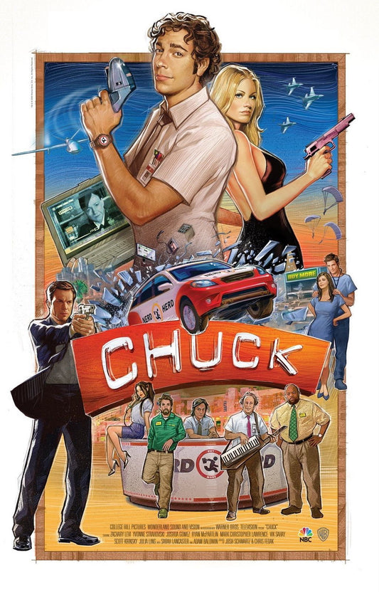 Chuck 2007-2012 Television Series Zachary Levi Decor Wall POSTER Print