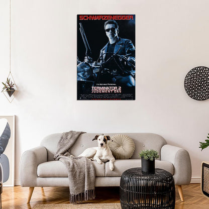 Terminator 2 Judgement Day Movie 1991 Arnold Shwarzenegger Decor Wall Print POSTER