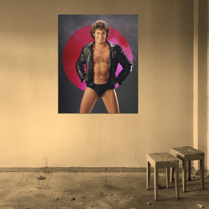 David Hasselhoff Pin Up Open Leather Jacket Bare Wall POSTER Print