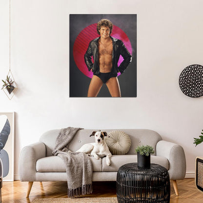 David Hasselhoff Pin Up Open Leather Jacket Bare Wall POSTER Print