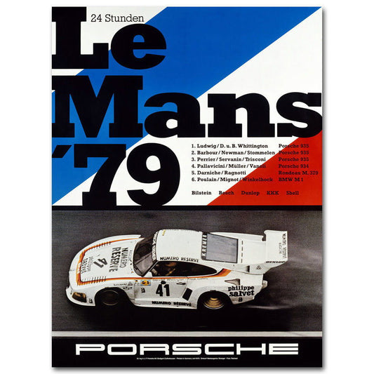 1979 PORSCHE Le Mans vintage car Decor Wall Print POSTER