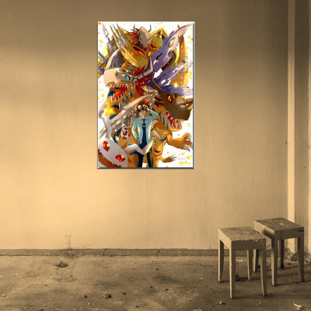 Digimon Adventure Tri Anime Nice Agumon Omegamon Decor Wall Print POSTER