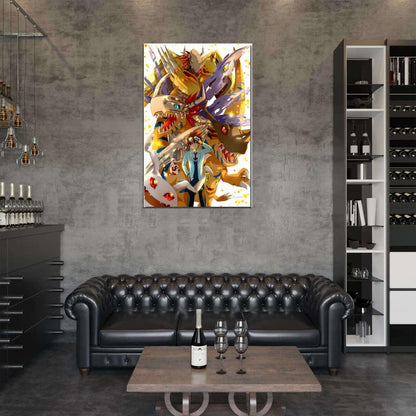 Digimon Adventure Tri Anime Nice Agumon Omegamon Decor Wall Print POSTER