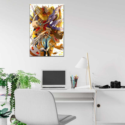 Digimon Adventure Tri Anime Nice Agumon Omegamon Decor Wall Print POSTER