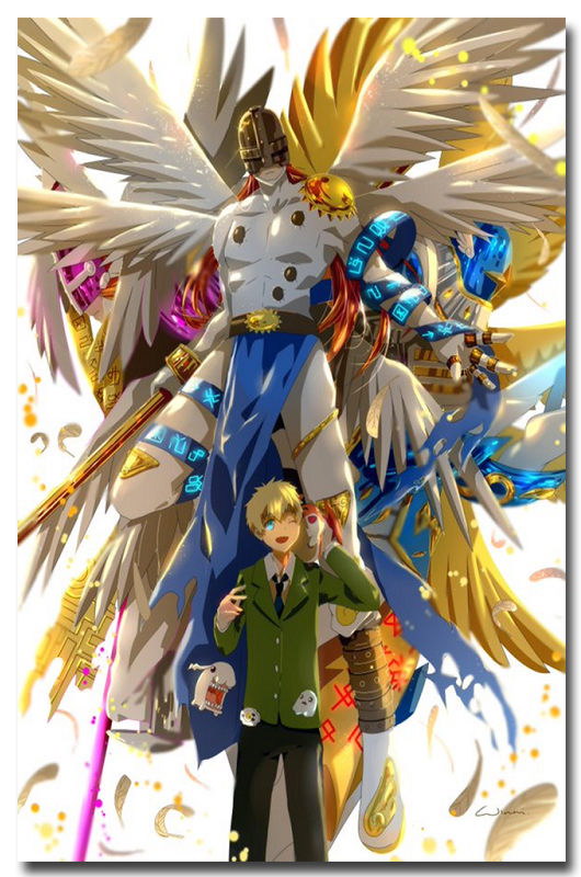 Digimon Adventure Tri Anime Patamon Holy Angemon Decor Wall Print POSTER