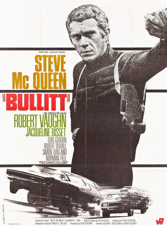 Bullitt 1968 Vintage Retro Movie Wall Print Poster