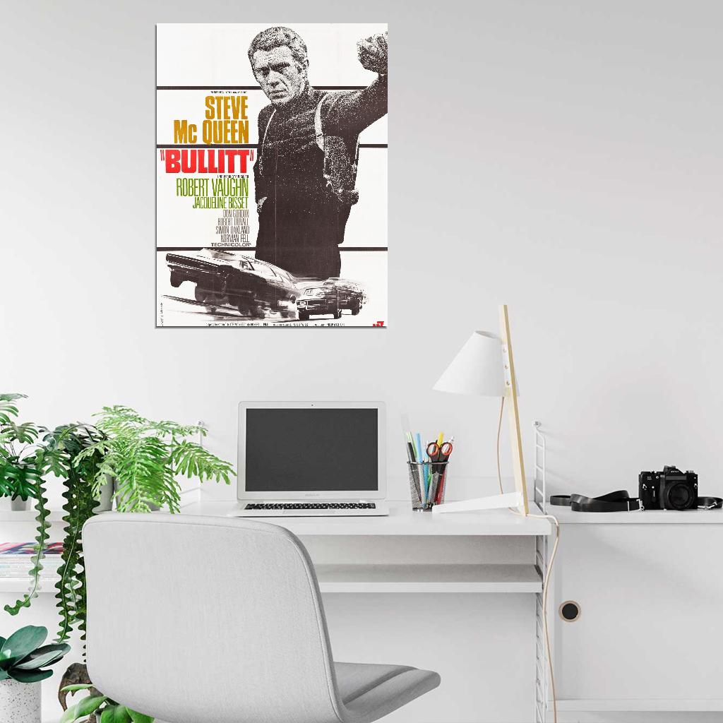 Bullitt 1968 Vintage Retro Movie Wall Print Poster