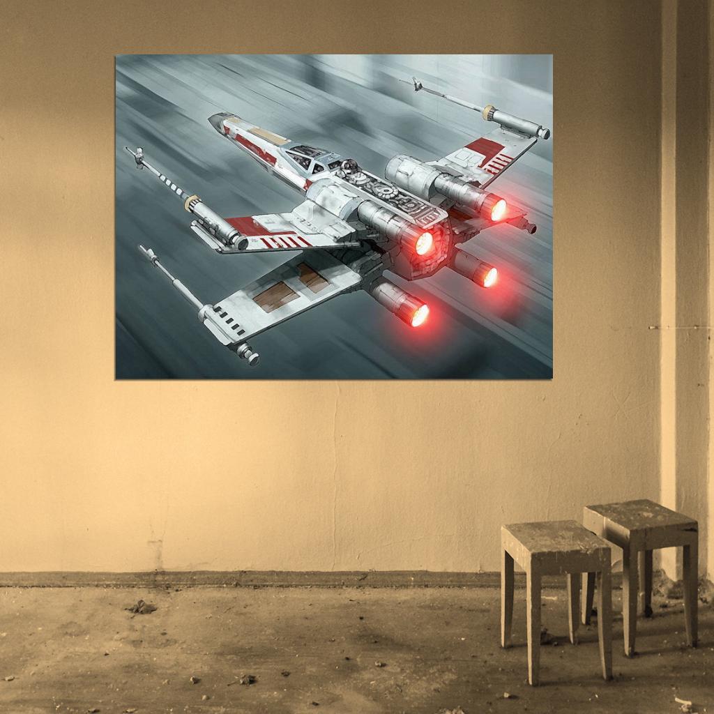 X-wing Starfighter Painting Artwork Star Wars Wall Print Poster