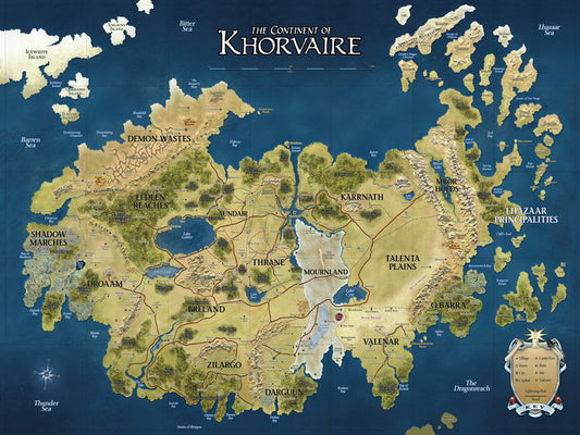 D&D Map Khorvaire Fantasy Dungeons & Dragons Wall Print Poster