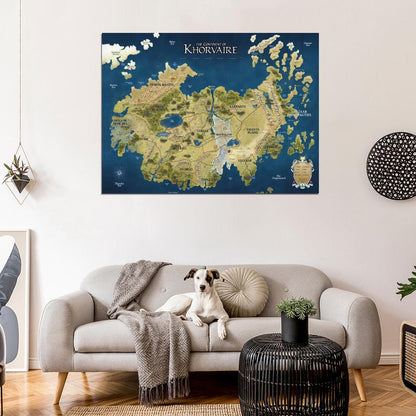 D&D Map Khorvaire Fantasy Dungeons & Dragons Wall Print Poster