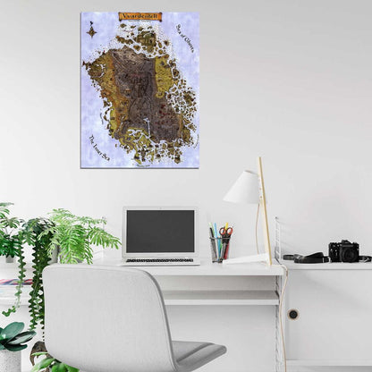 Morrowind Vvardenfell Map Wall Print Poster